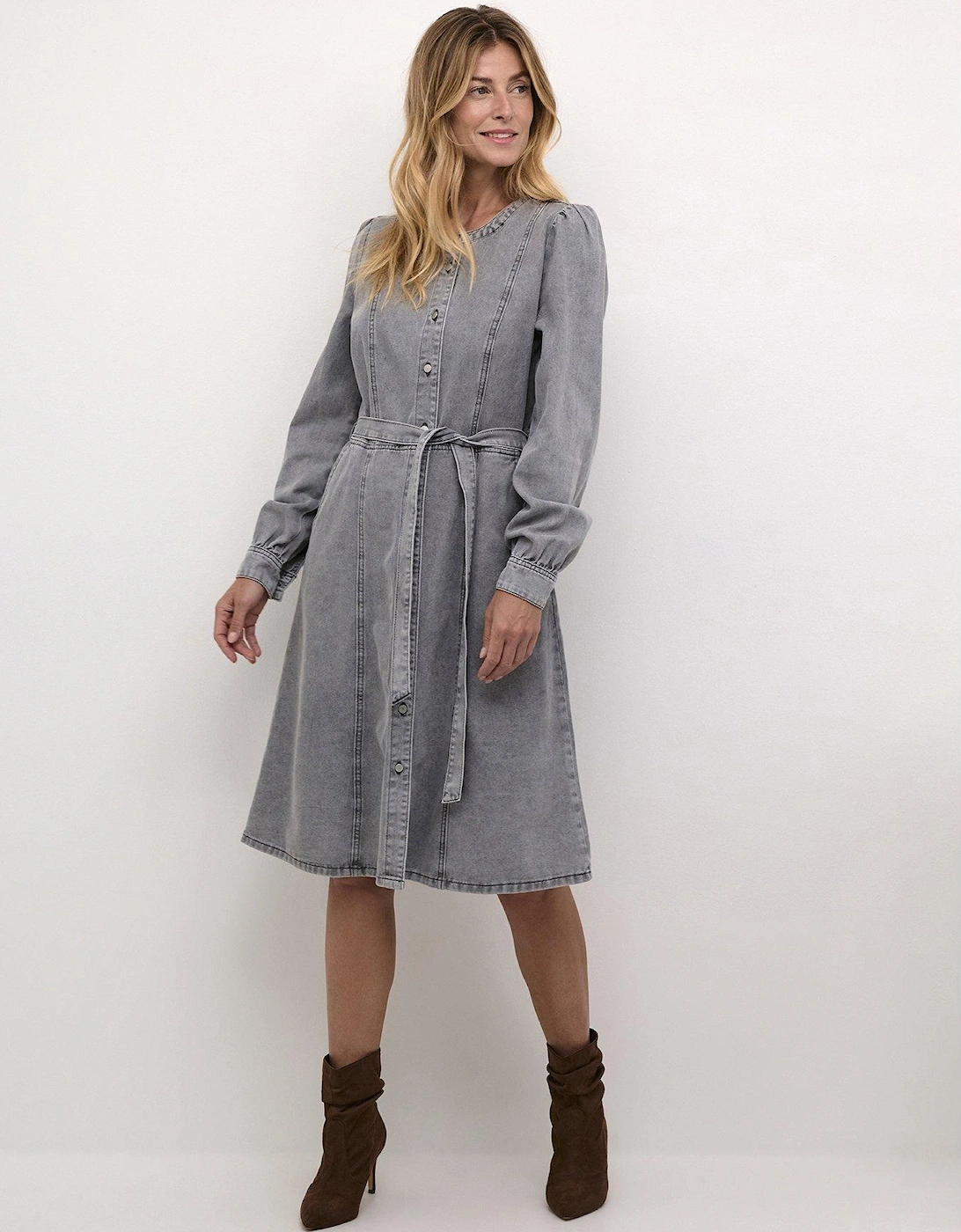 Ruth Denim Dress - Grey, 2 of 1