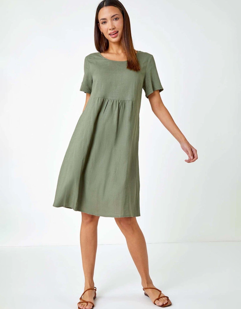 Relaxed Cotton Blend Pocket Dress