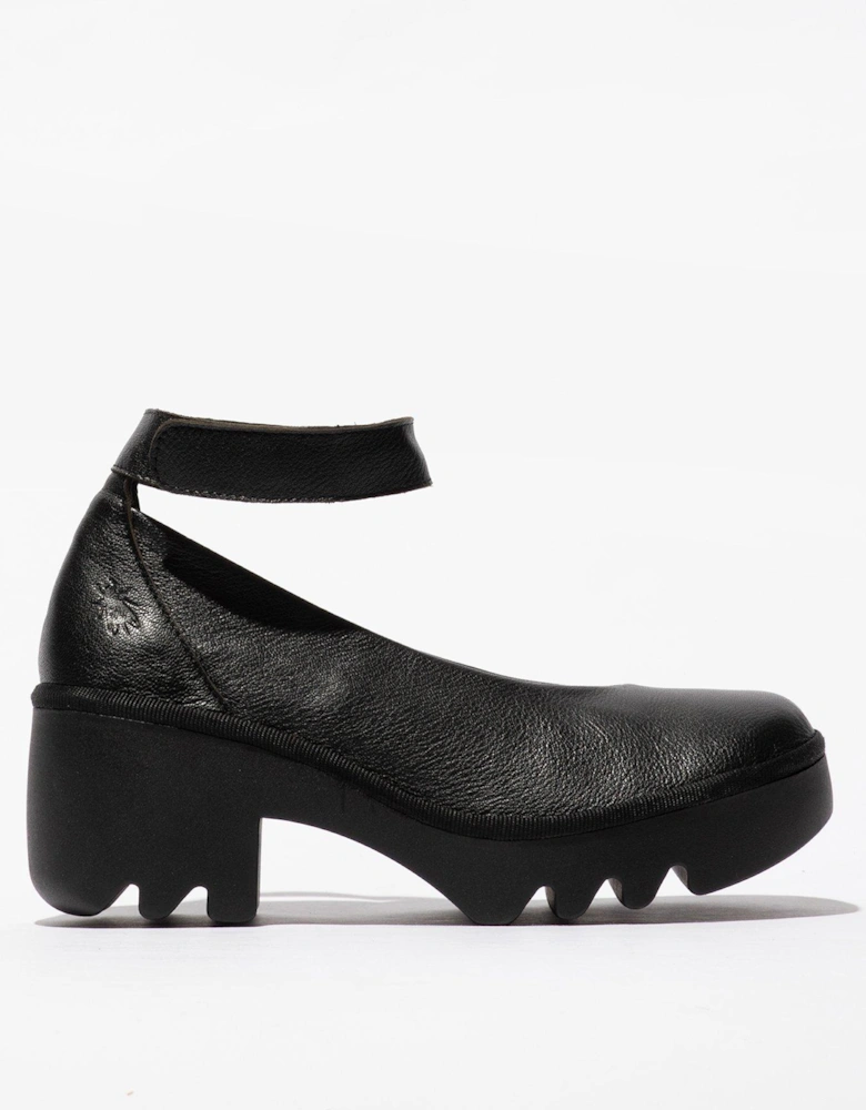 Tiry Leather Heeled Shoe - Black