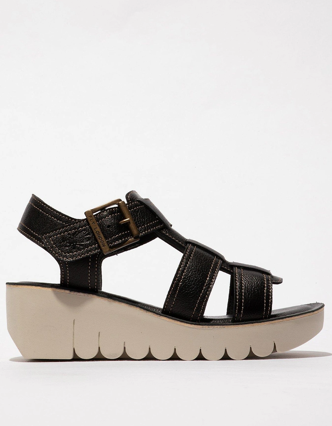 Yudd Leather Wedge Sandal - Black, 2 of 1