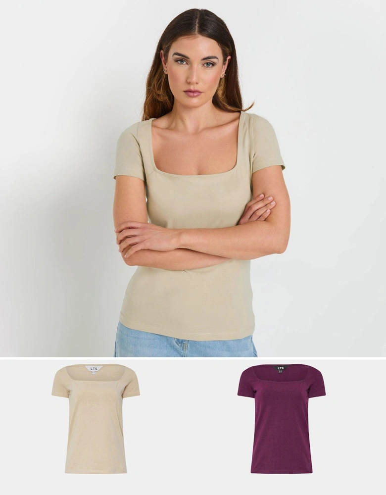 Tall 2 Pack Square Neck T-shirt