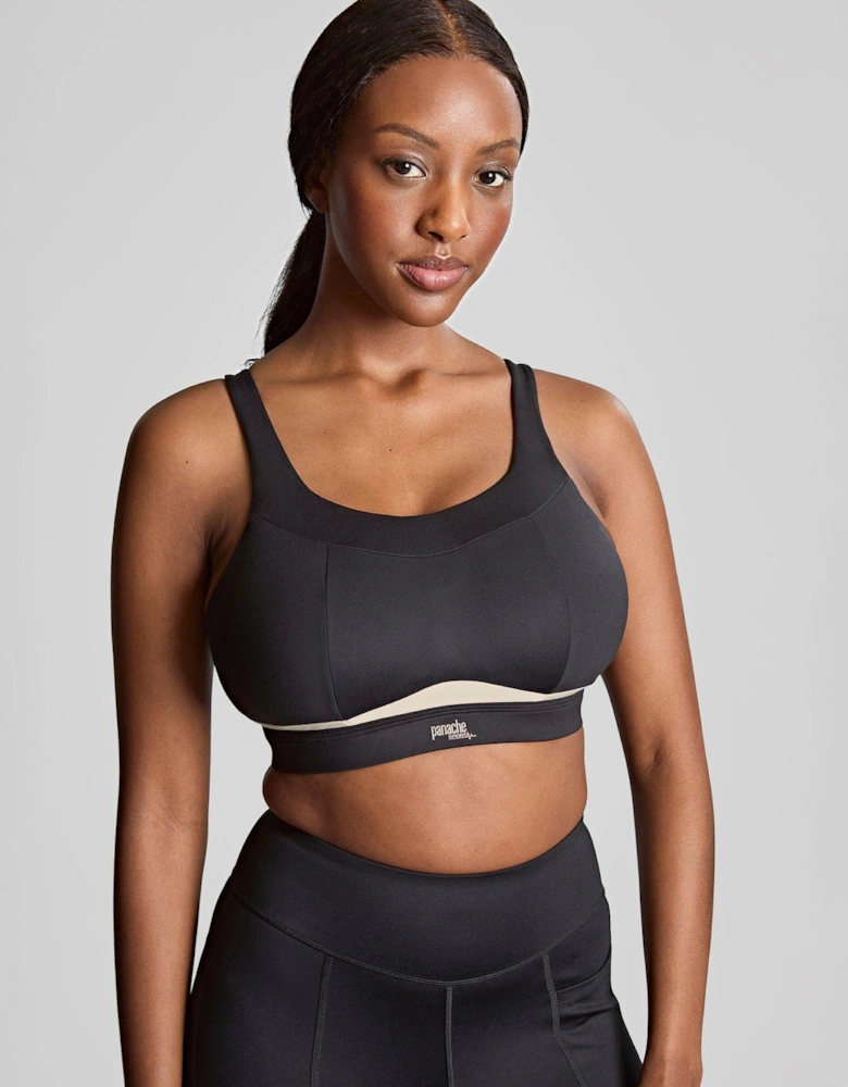 Freedom Black Chalk Non Wired Non Padded Sports Bra - Black/Chalk