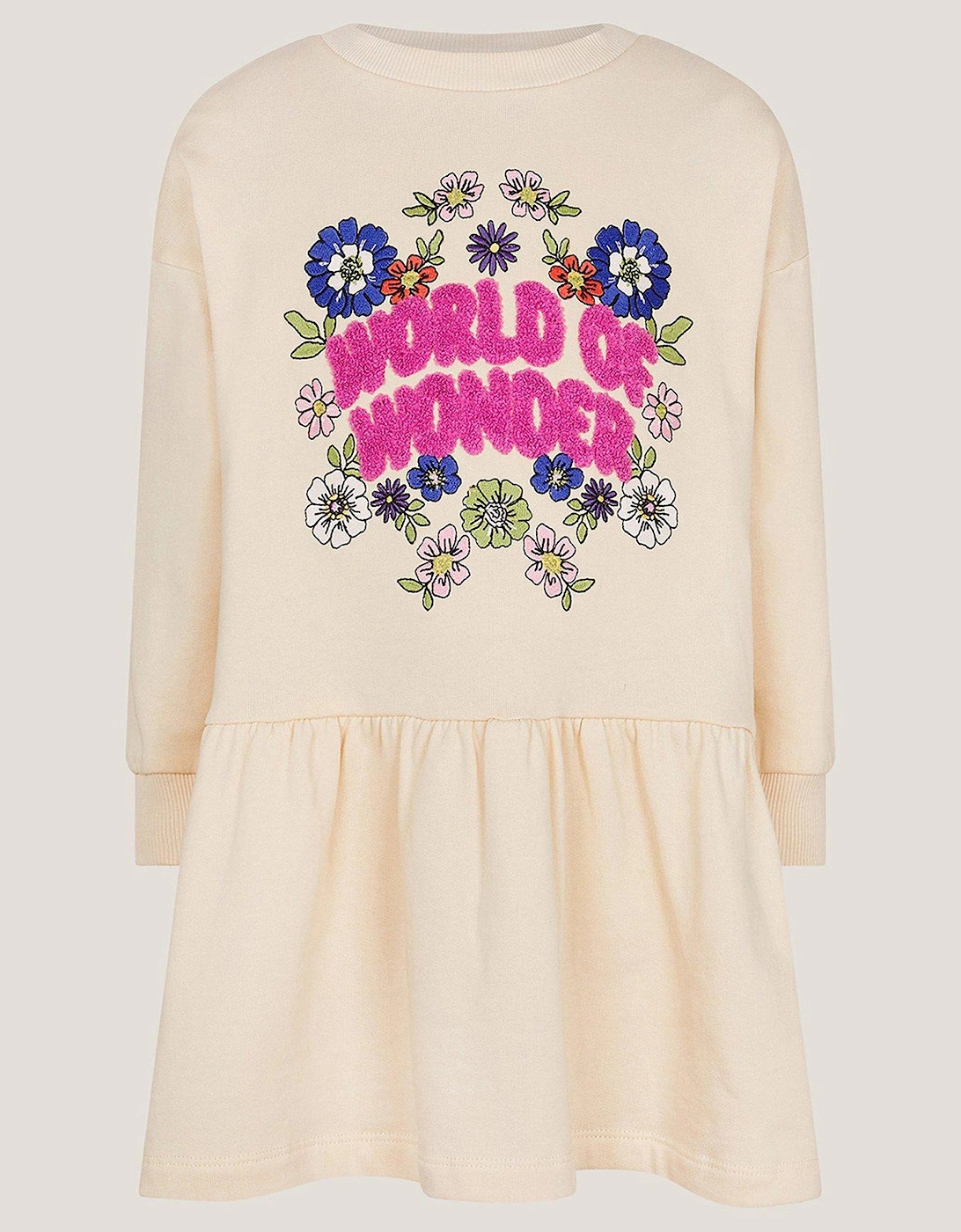 Girls World Of Wonder Sweat Dress - Cream, 2 of 1