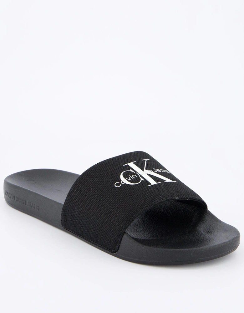 Monogram Logo Canvas Slide - Black