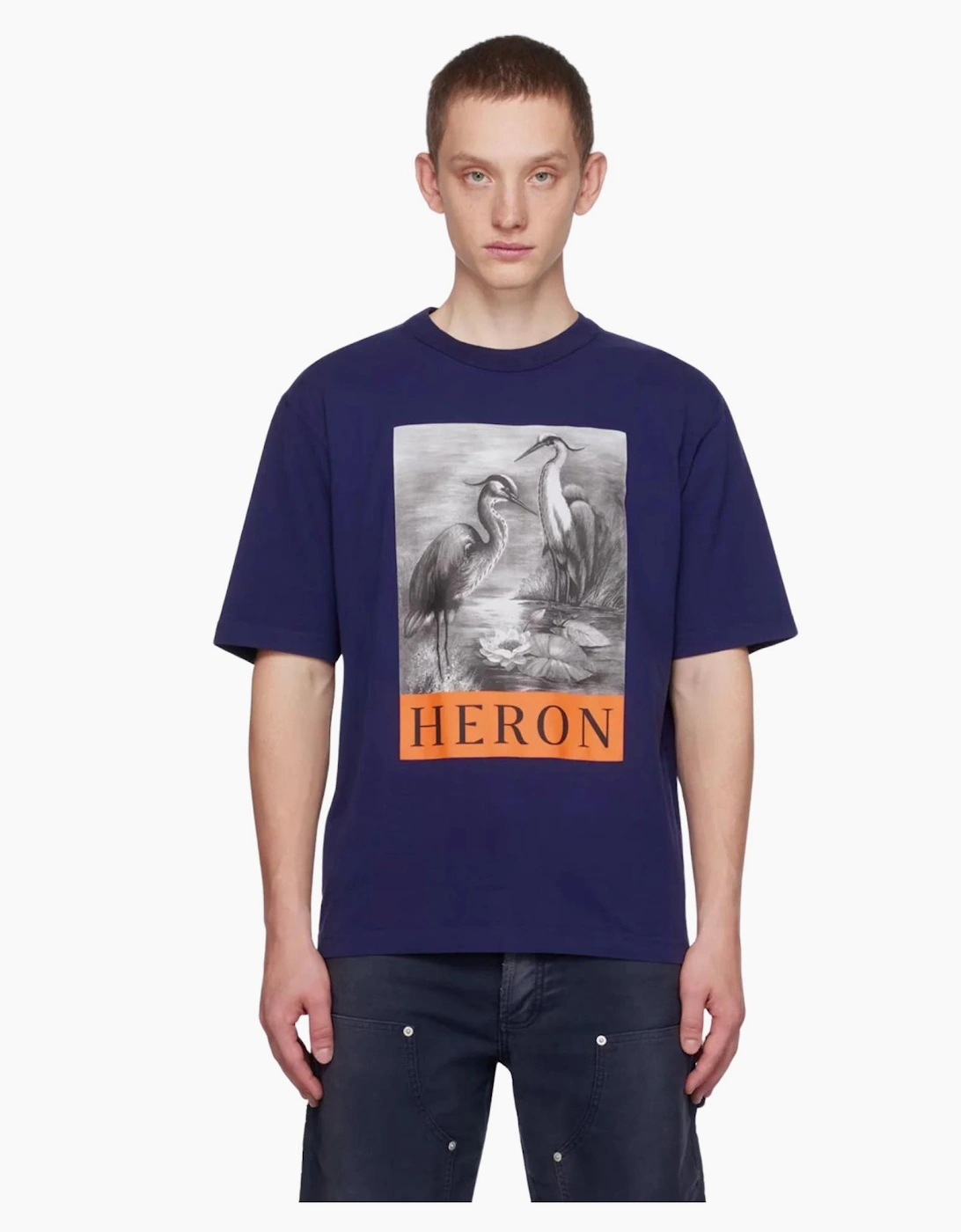 Heron Preston Unisex Navy Graphic T-Shirt  L
