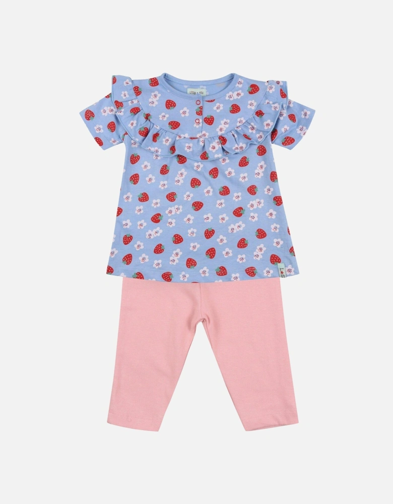 Baby Girls Strawberry Frill Tunic & Legging Set - Multi