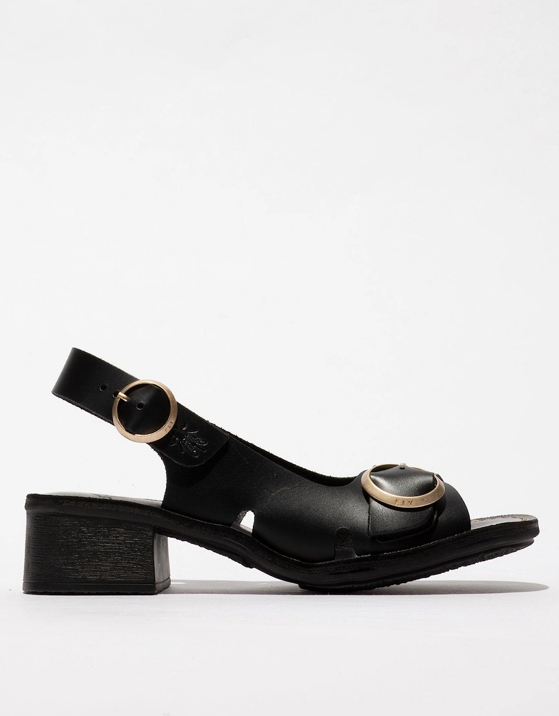 Edov Buckle Heeled Sandal - Black, 2 of 1