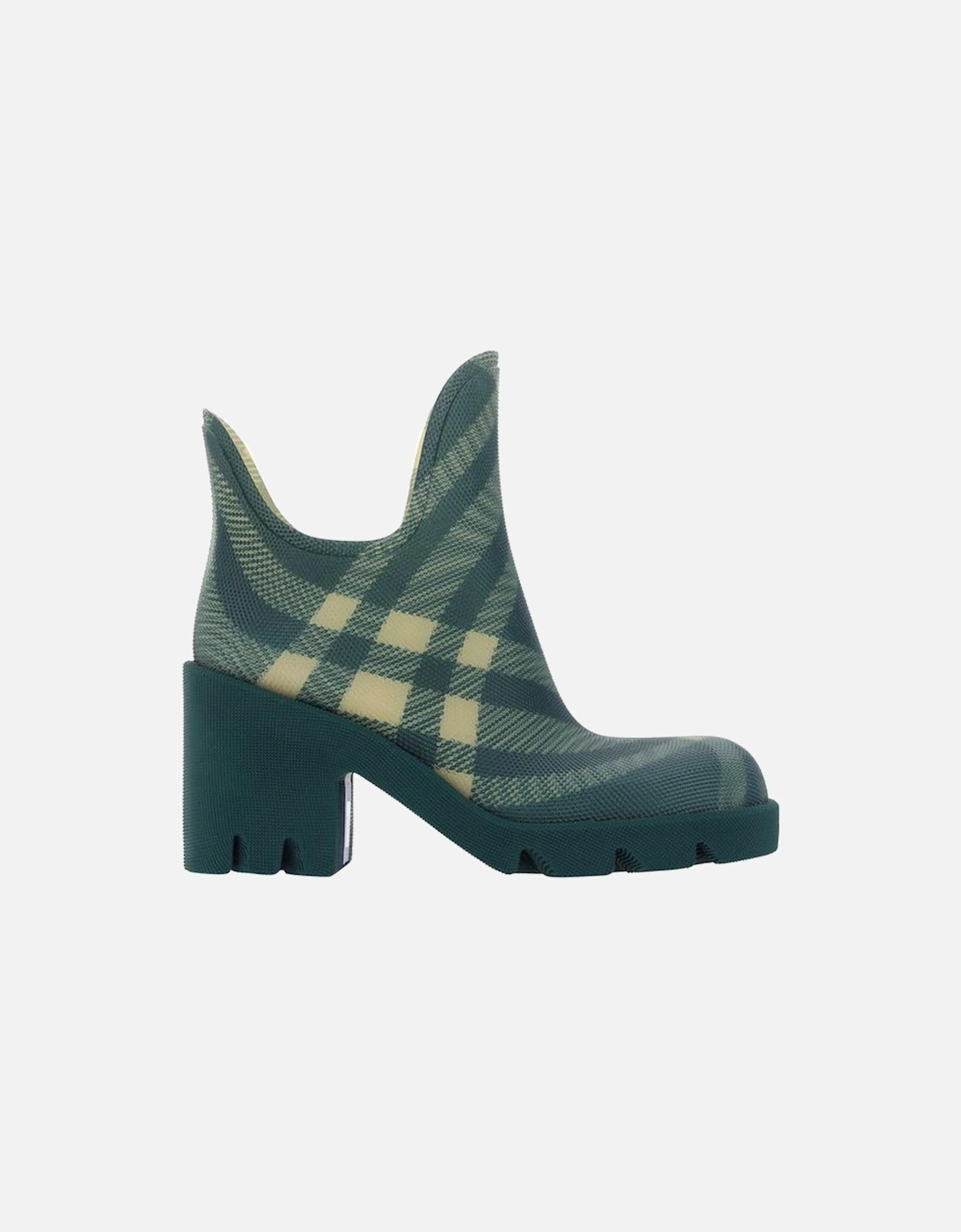 Marsh Heeled Ankle Boots with Check Pattern Women - Green, 4 of 3