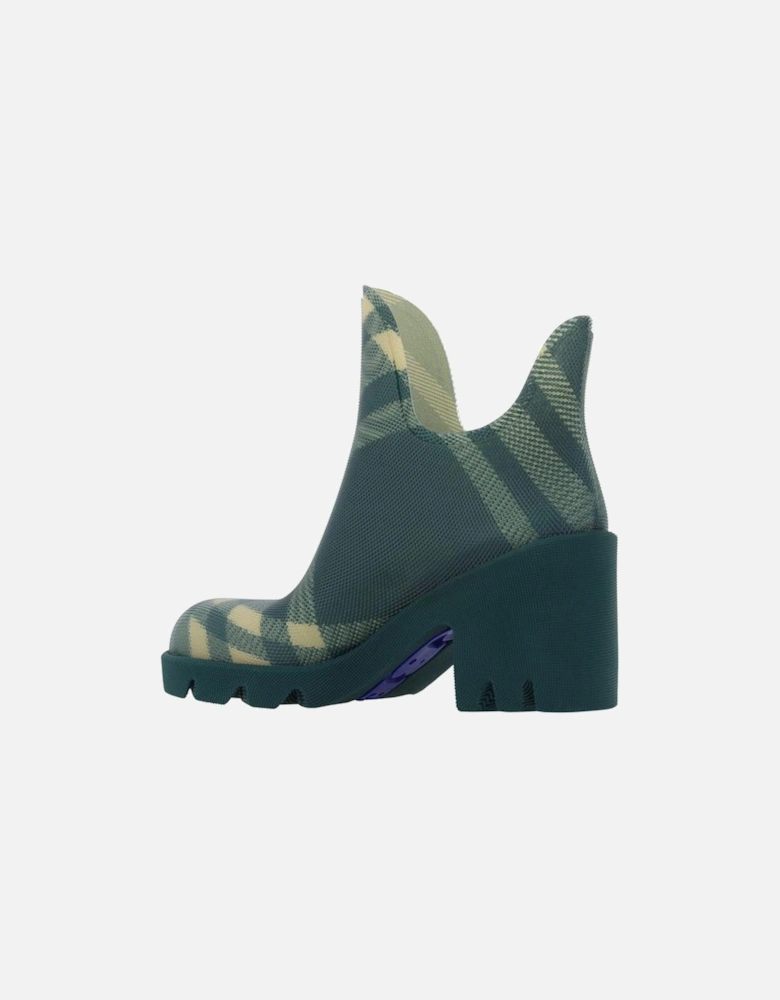 Marsh Heeled Ankle Boots with Check Pattern Women - Green