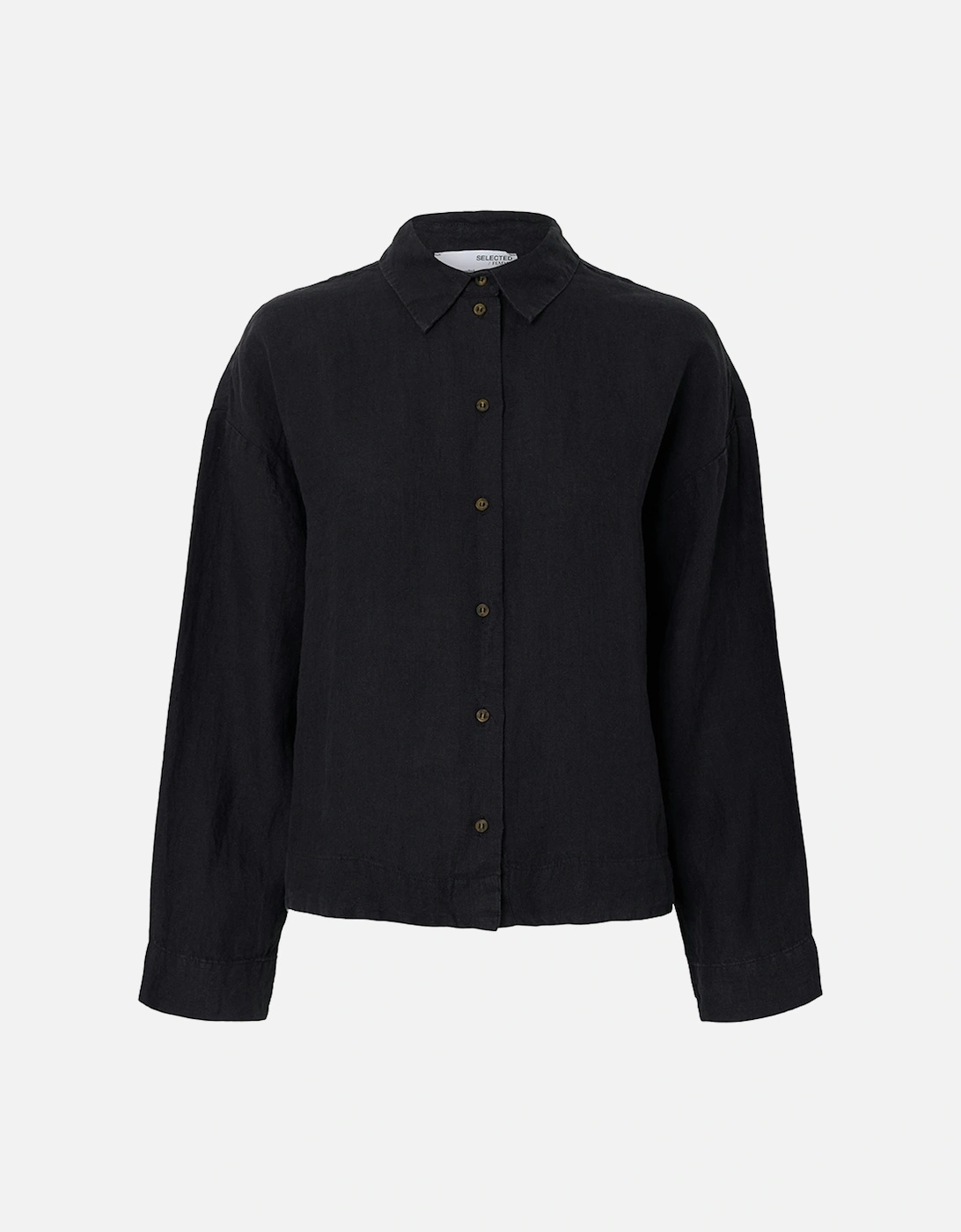 Femme Linnie Long Sleeve Linen Shirt Black