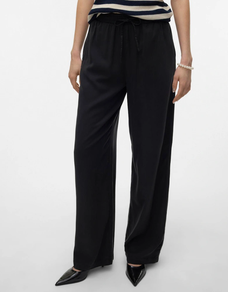 Bree Heavyweight Long Loose Tencel Pants Black Denim