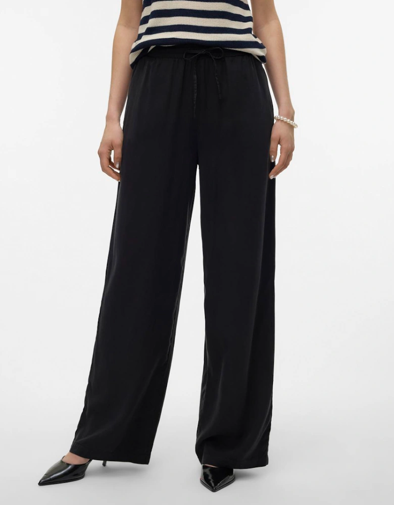 Bree Heavyweight Long Loose Tencel Pants Black Denim