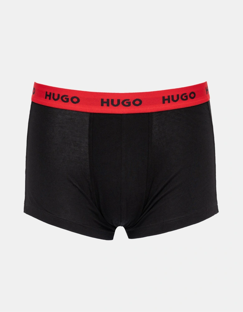 HUGO 3-Pack Mens Trunks with Coloured Waistbands