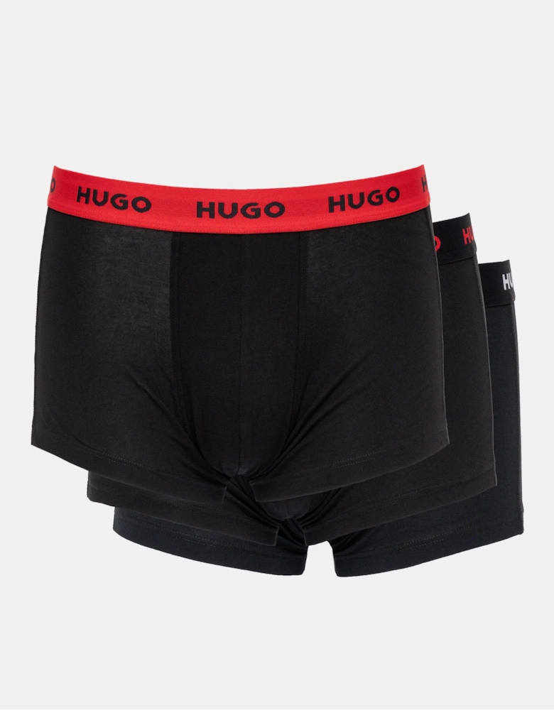 HUGO 3-Pack Mens Trunks with Coloured Waistbands