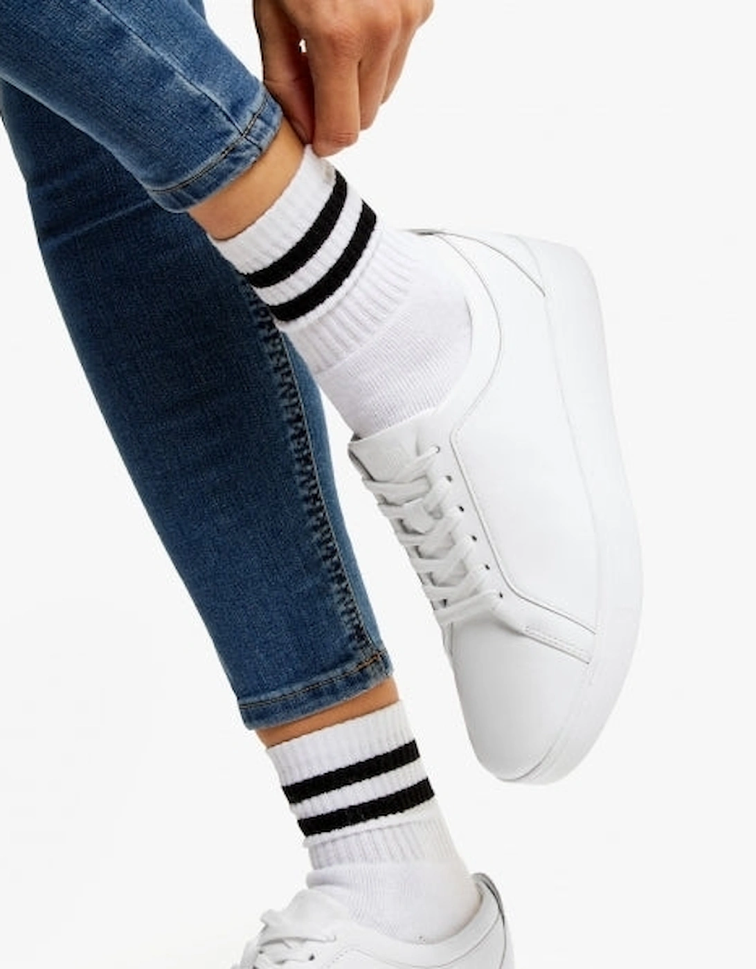 RALLY Womens Leather Trainers Urban White