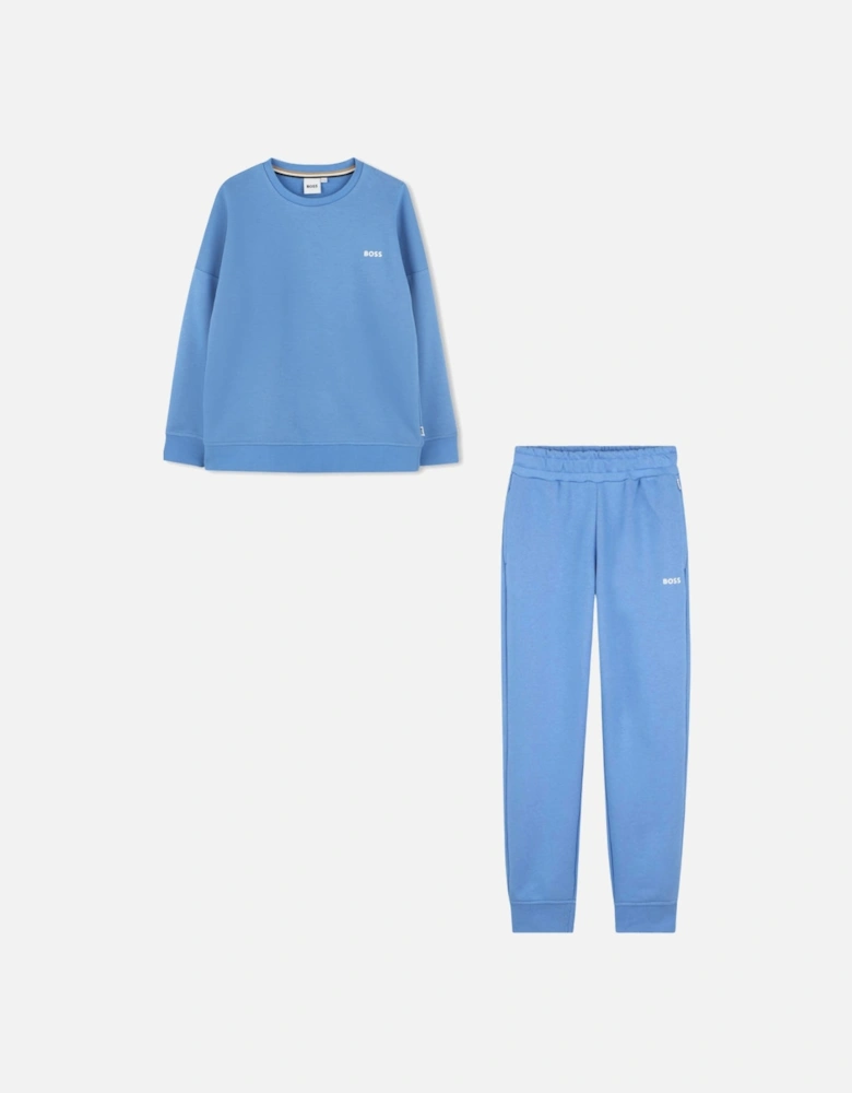 BOSS BOYS MID BLUE TRACKSUIT J52021-J51952