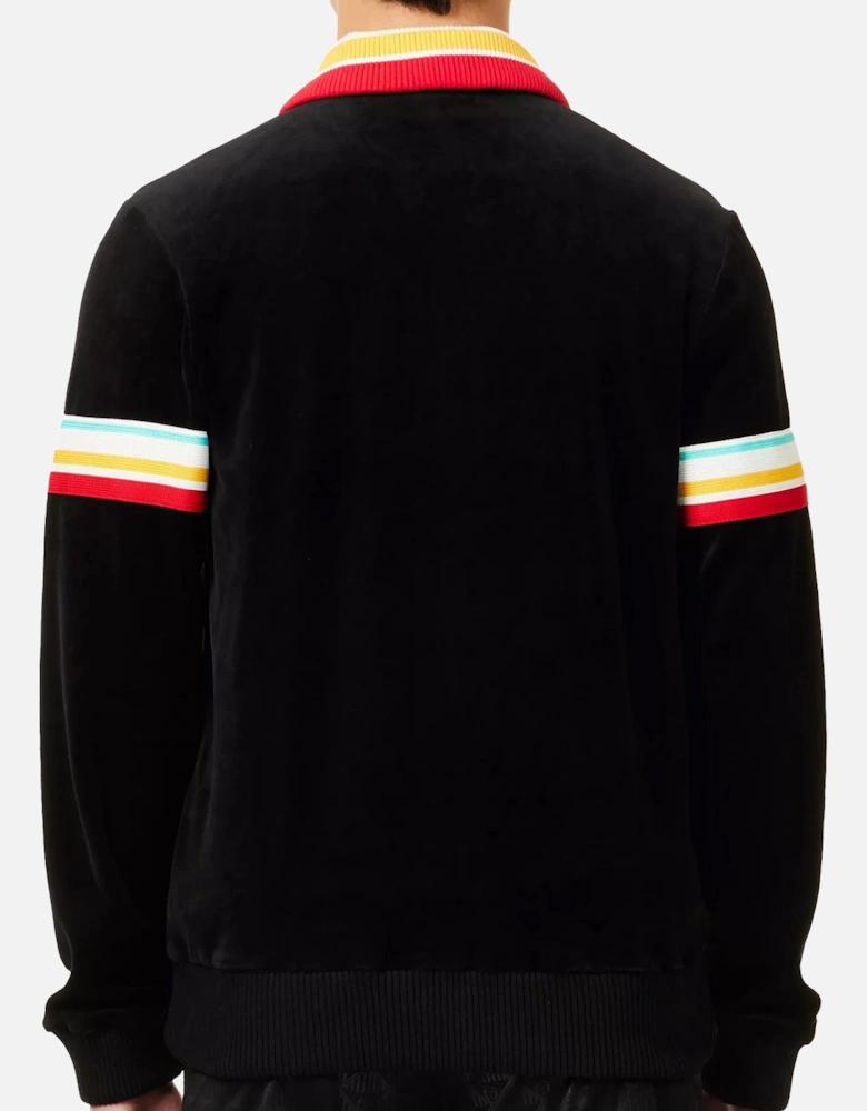 Slice Velour Track Top Jacket Black