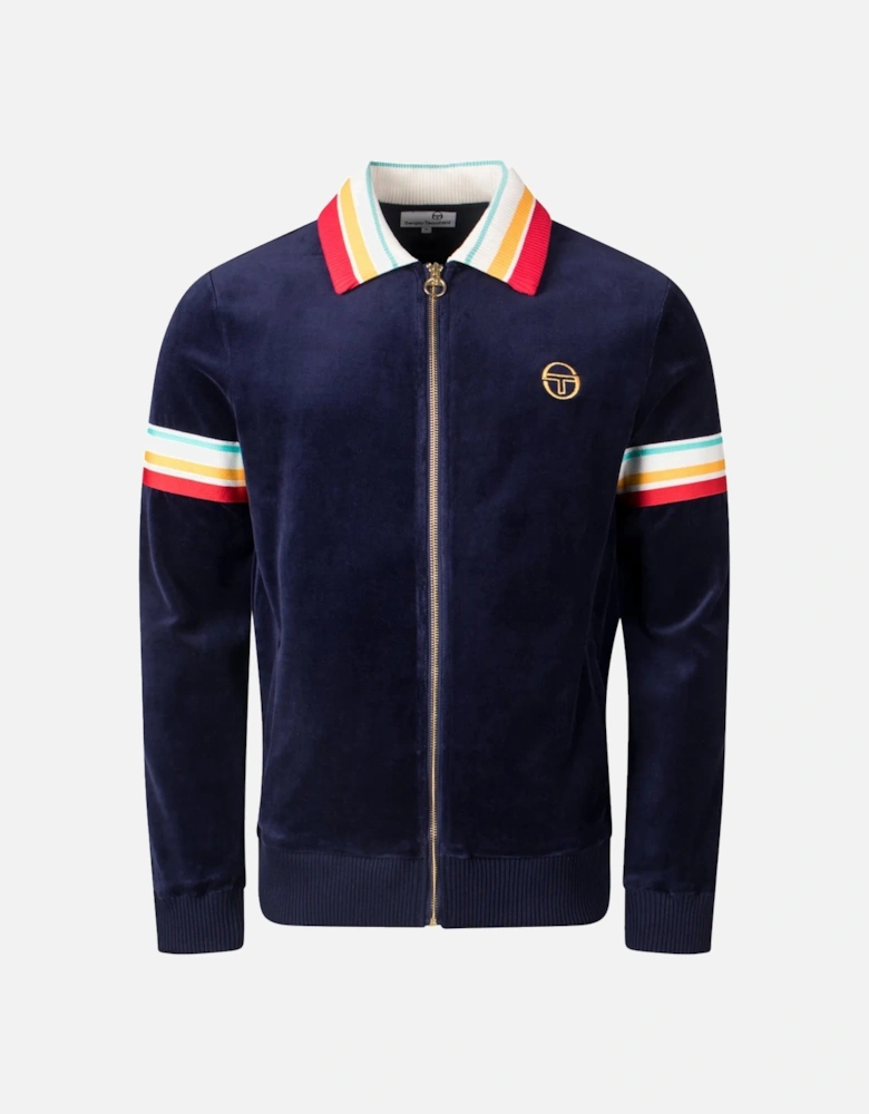 Slice Velour Track Top Jacket Maritime Blue/Gold