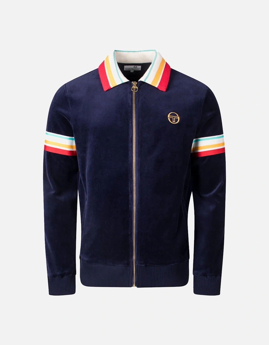 Slice Velour Track Top Jacket Maritime Blue/Gold, 5 of 4