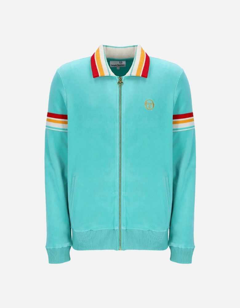 Slice Velour Track Top Jacket Pool Blue