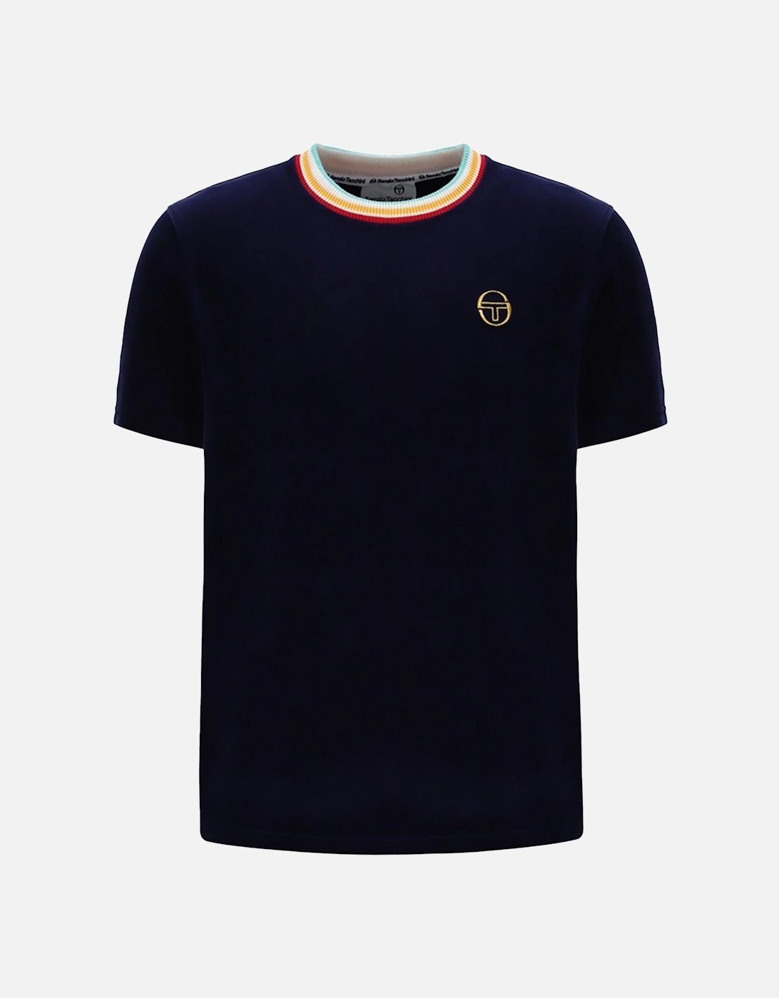 Slice Velour T-Shirt Maritime Blue/Gold, 5 of 4