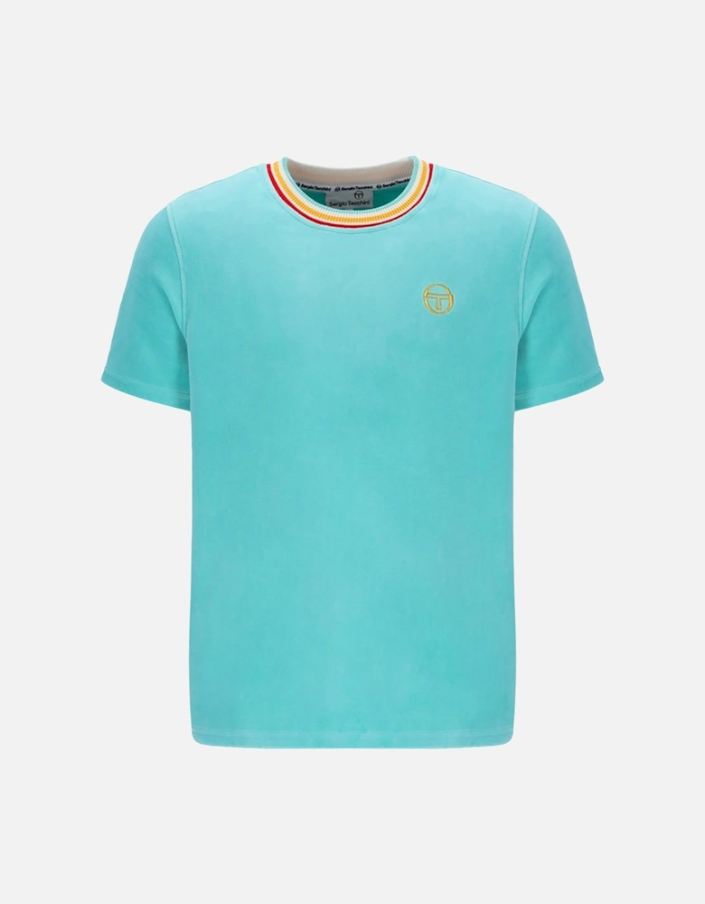 Slice Velour T-Shirt Pool Blue