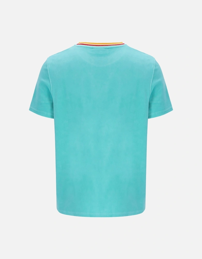 Slice Velour T-Shirt Pool Blue