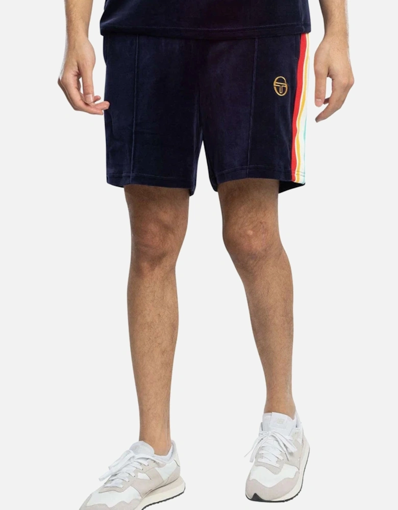 Slice Velour Shorts Maritime Blue/Gold