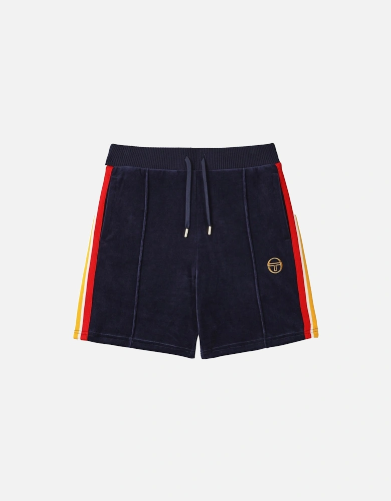 Slice Velour Shorts Maritime Blue/Gold