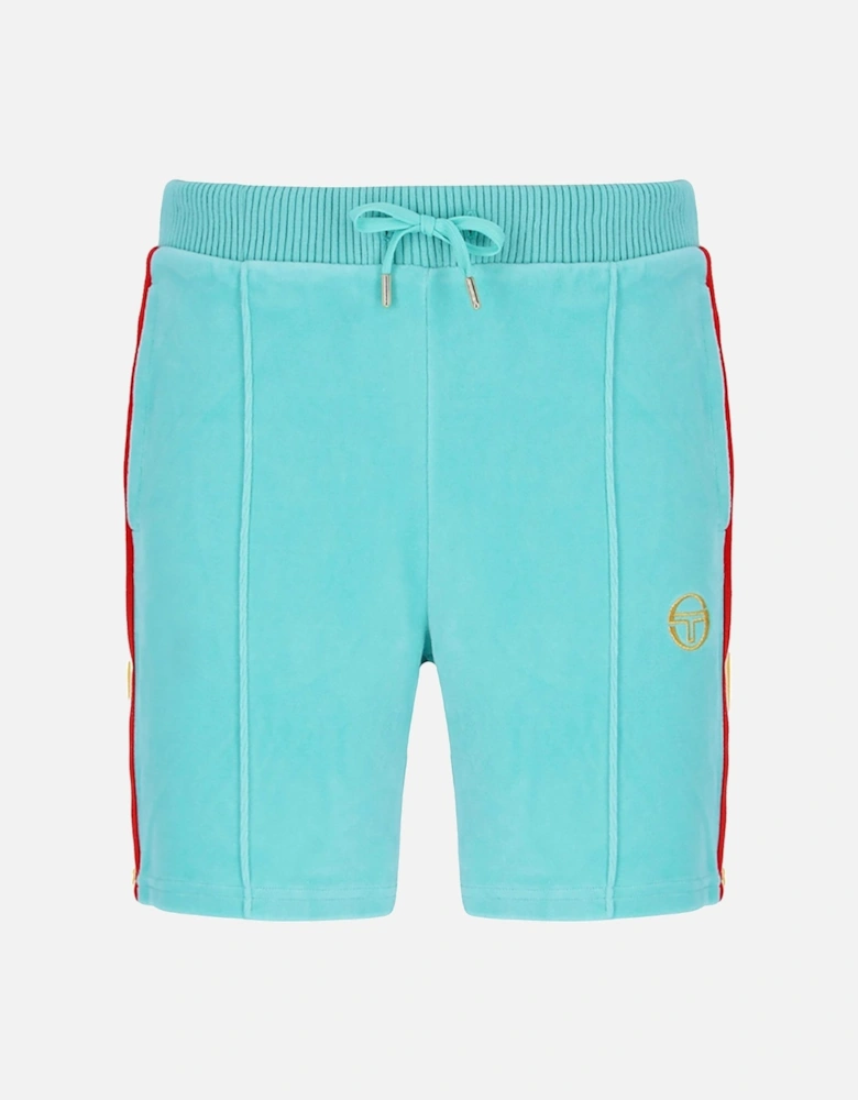 Slice Velour Shorts Pool Blue