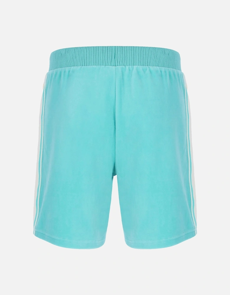 Slice Velour Shorts Pool Blue