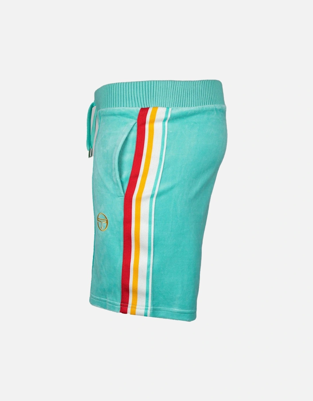 Slice Velour Shorts Pool Blue