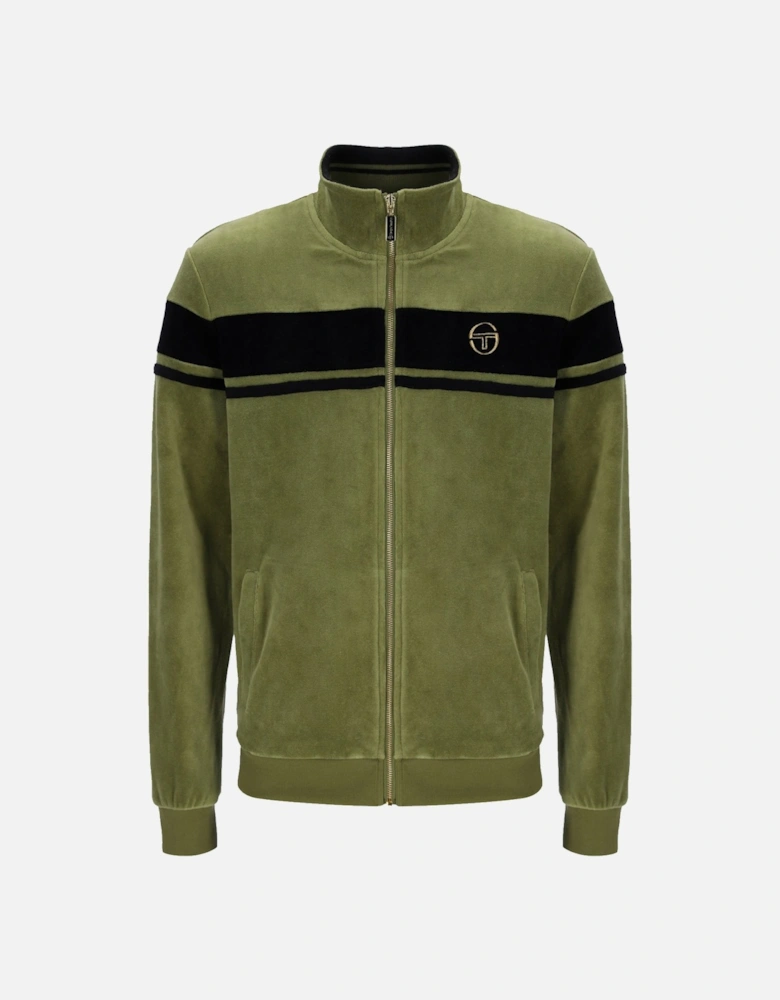 Damarindo Velour Track Top Jacket Sphagnum