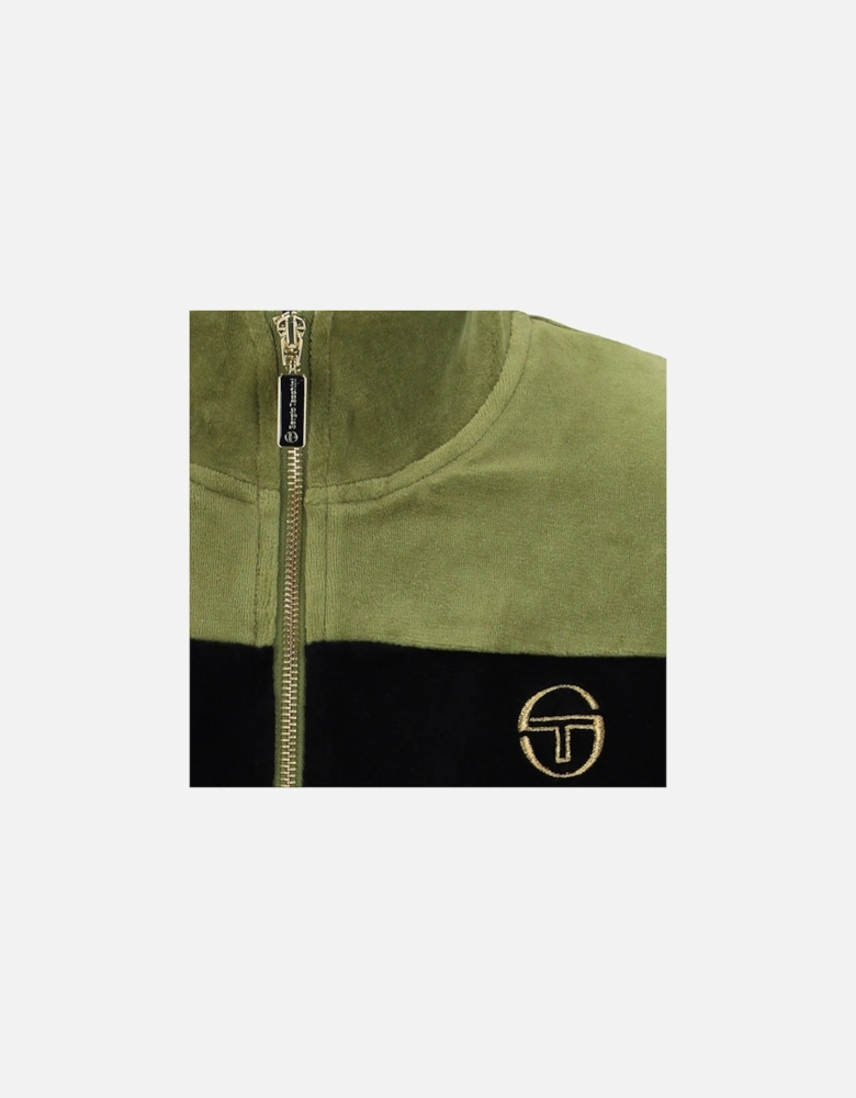 Damarindo Velour Track Top Jacket Sphagnum