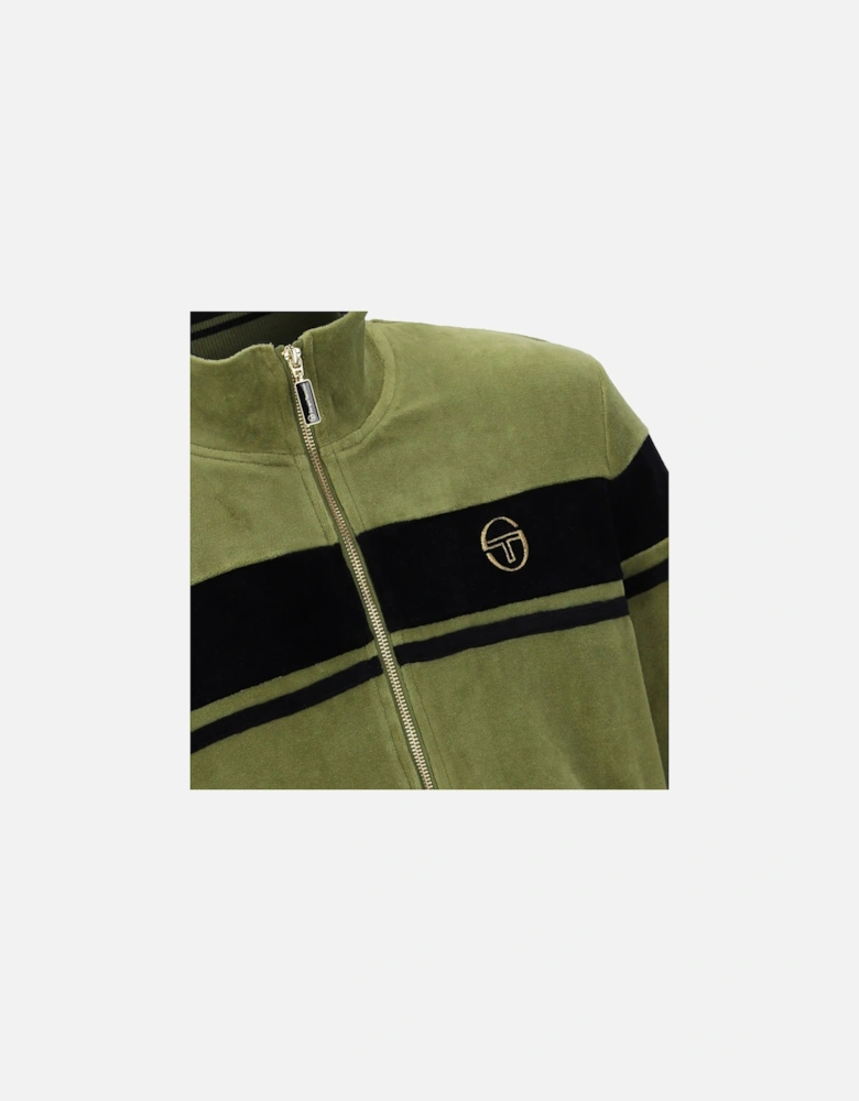 Damarindo Velour Track Top Jacket Sphagnum