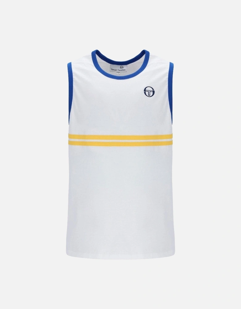 Dallas Tank Top Vest White/Nautical Blue/Daffodill