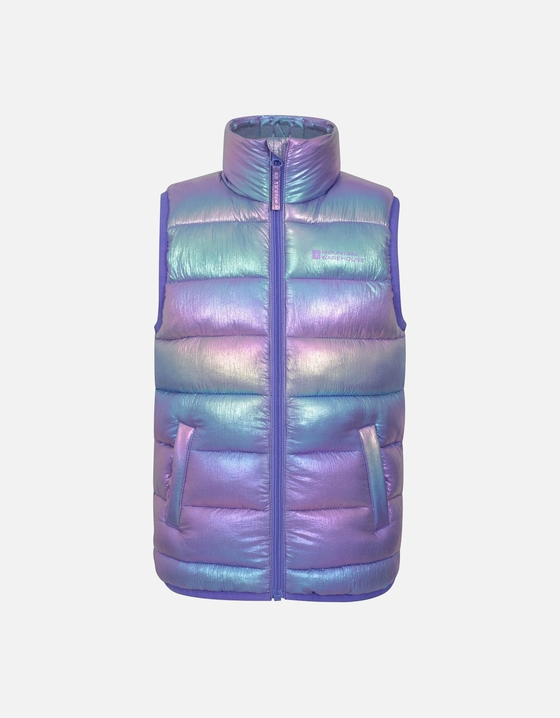 Mountain Warehouse Blue Childrens Rocko Plain Padded Gilet - 7-8 Years - 100% Polyester - Image 2