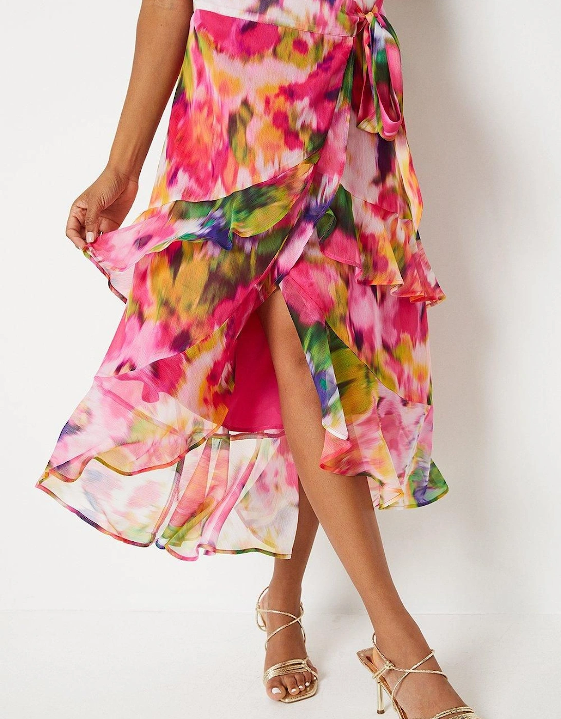 Printed Chiffon Wrap Skirt