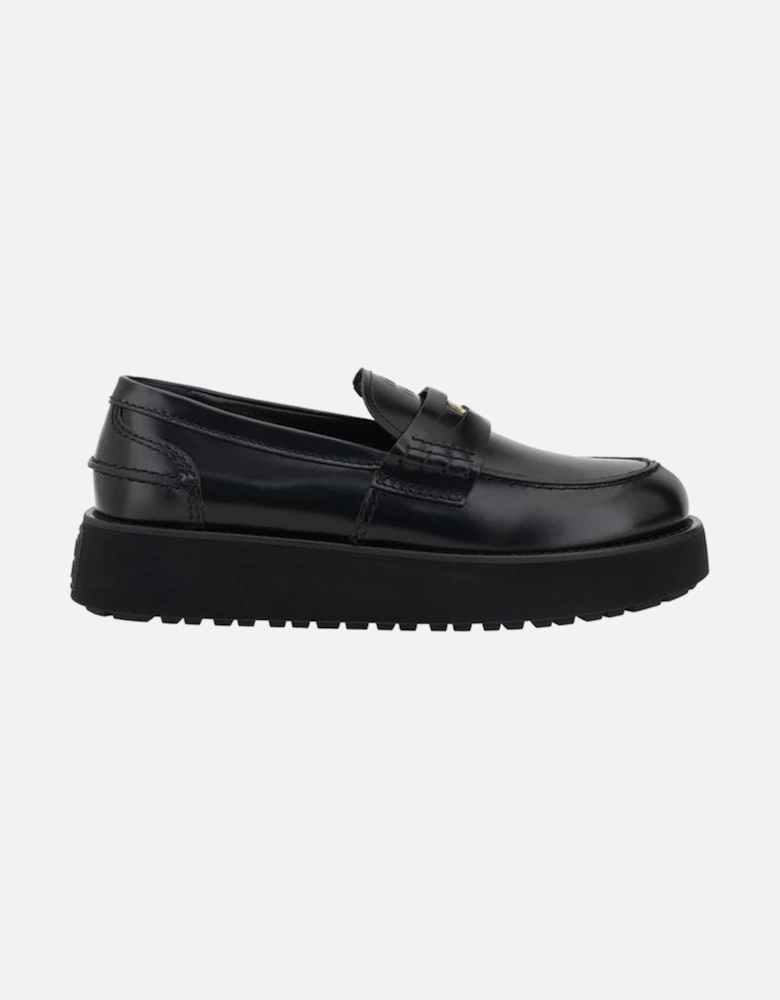 Leather Loafers Women - Black Flats