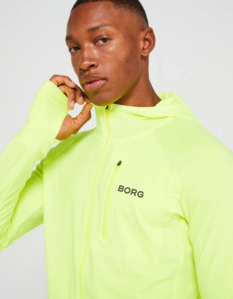 Mens Running Mid Layer Hoody -Yellow