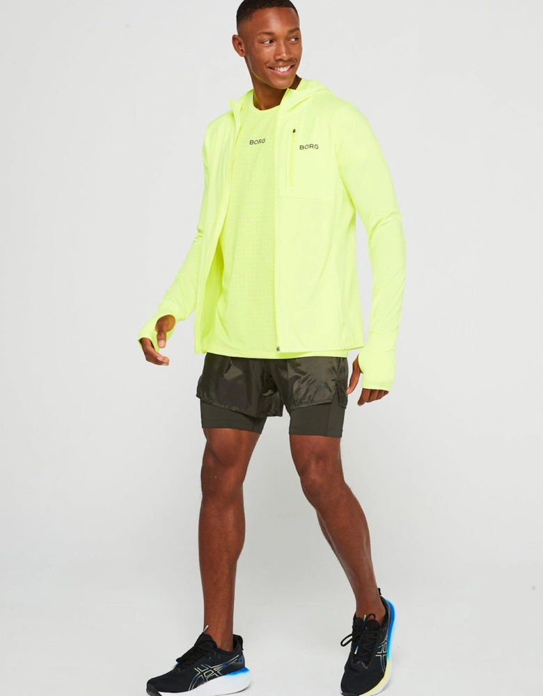 Mens Running Mid Layer Hoody -Yellow