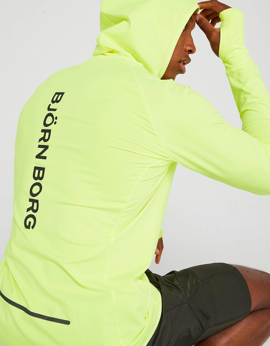 Mens Running Mid Layer Hoody -Yellow