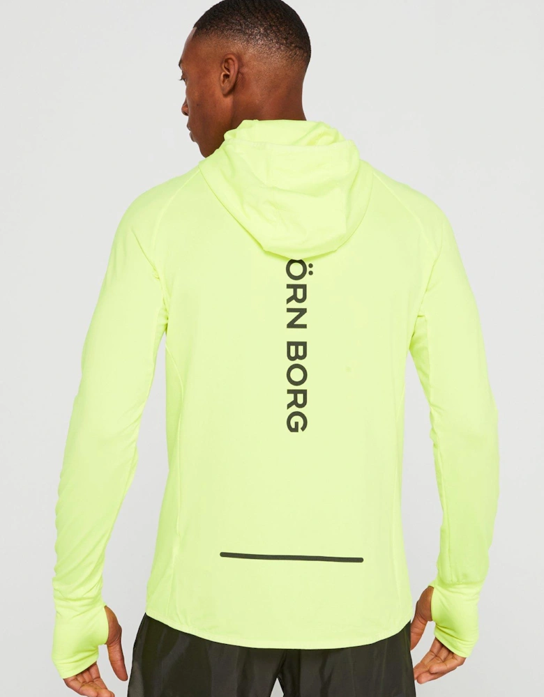 Mens Running Mid Layer Hoody -Yellow