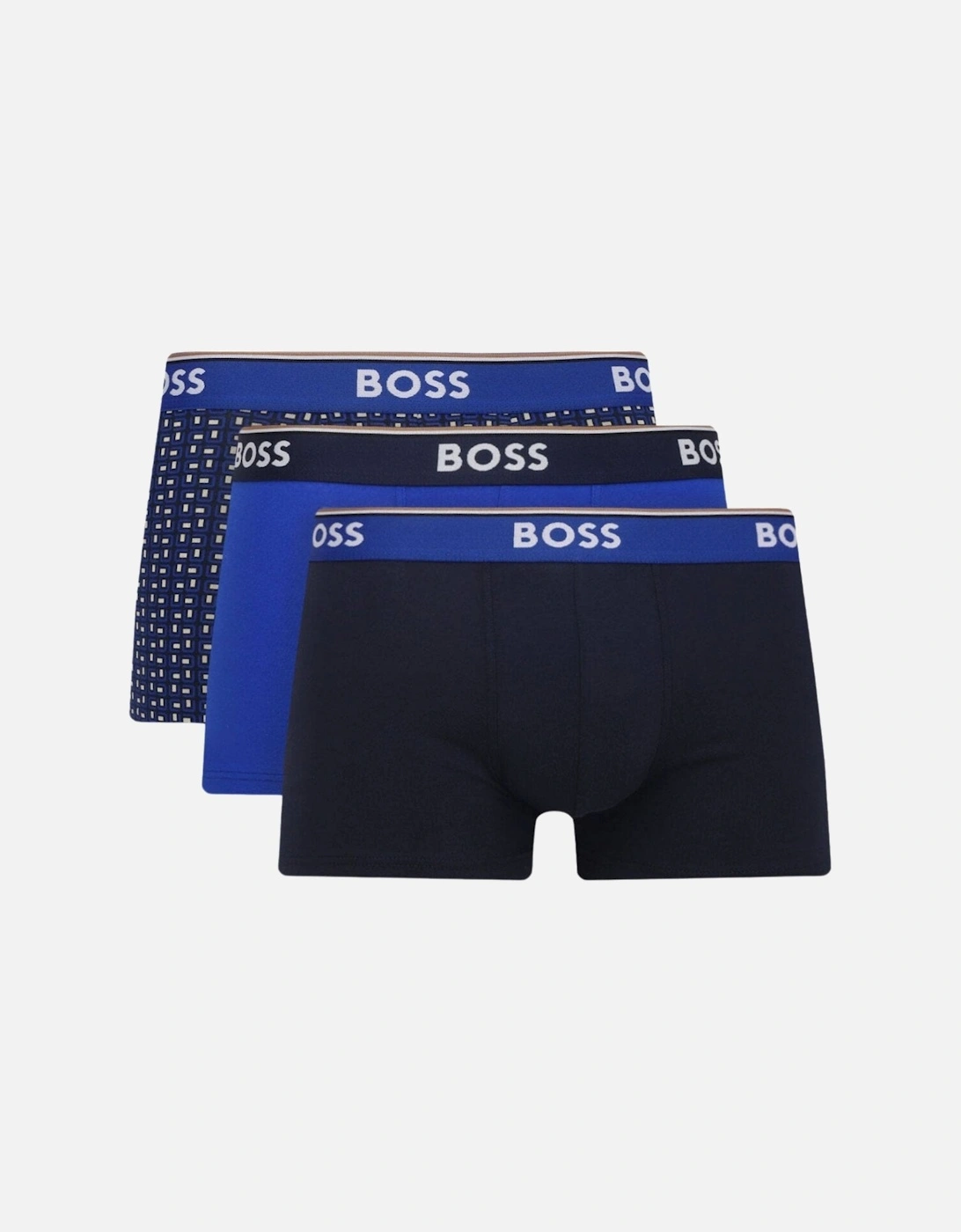 3-Pack Power Logo Geo Print Boxer Trunks, Blue/Navy, 9 of 8