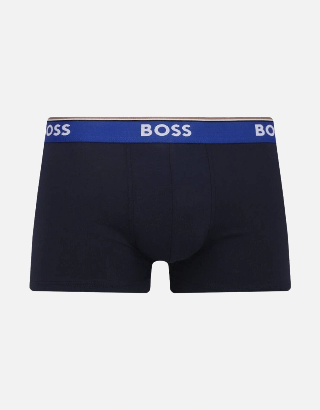 3-Pack Power Logo Geo Print Boxer Trunks, Blue/Navy