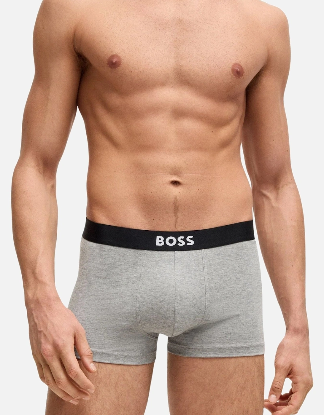 3-Pack Icon Boxer Trunks, Black/White/Grey