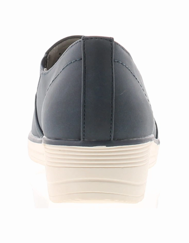 Womens Wedges Comfort Cathy Slip On navy UK Size