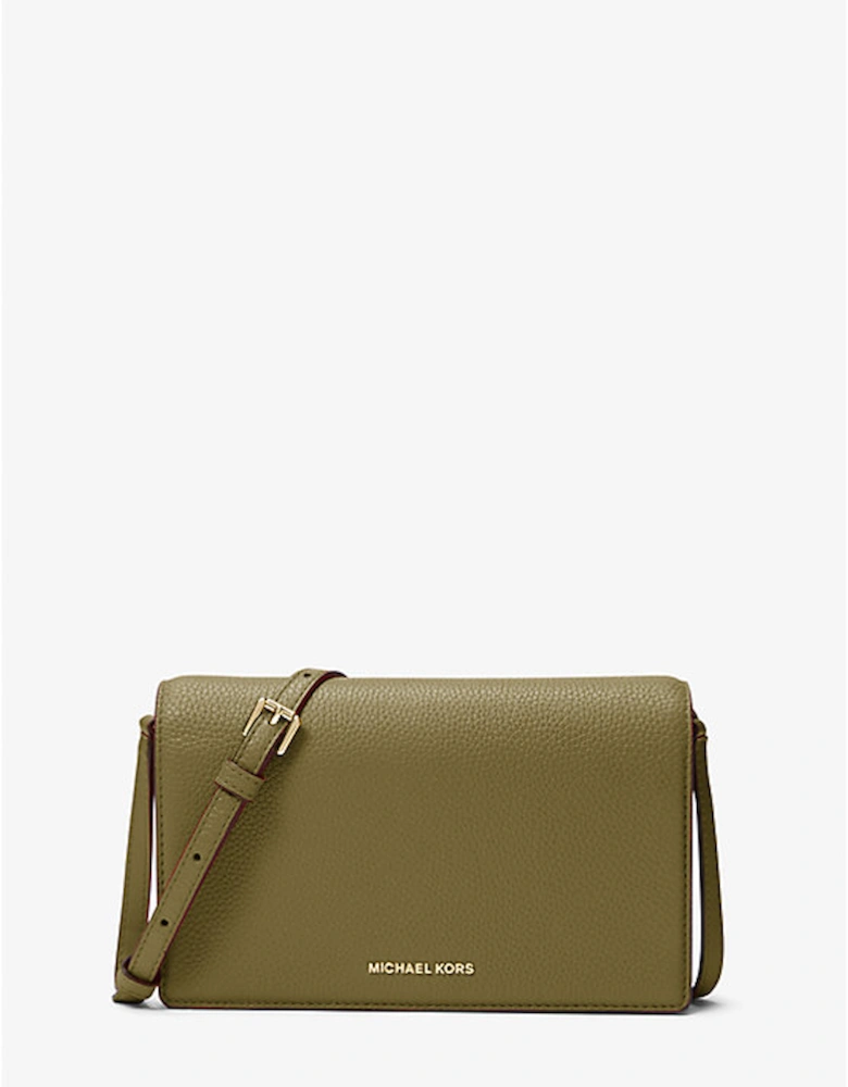 Jet Set Medium Pebbled Leather Front-Flap Crossbody Bag