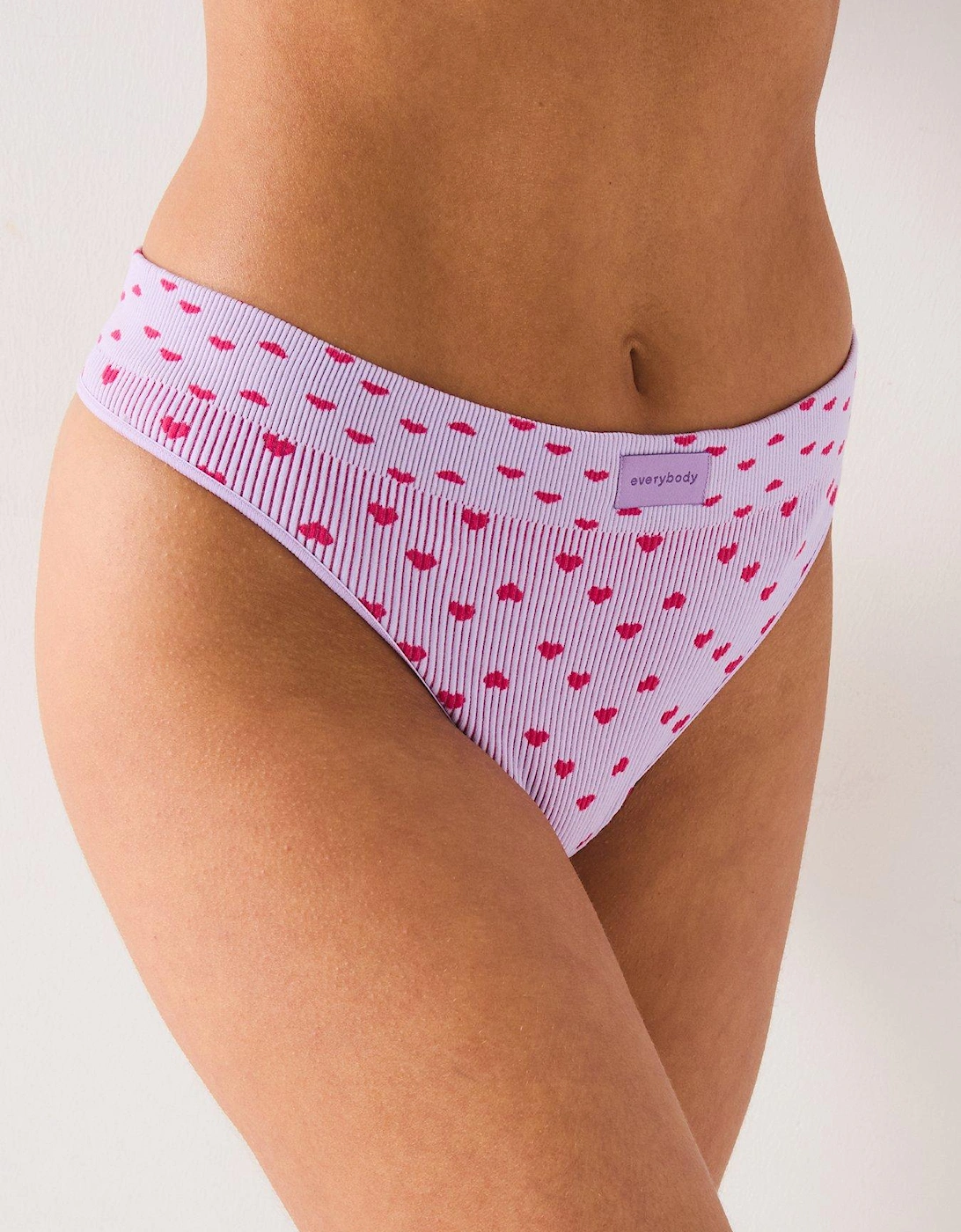 3pk Printed Seamless Ribbed Thongs - Pink