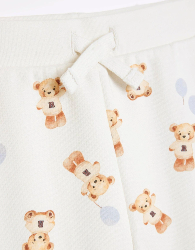 Baby Boys Bear Balloon Sweatshirt Set - Cream